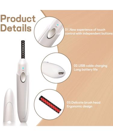 kivrimlarv Electric Eyelash Curler - USB Rechargeable Warmer | USB Wand Curler with Ergonomic Design Quick Warm-Up Three- Temperature Contro - Buy Online on GoSupps.com