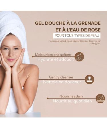  Arganicare ARGANICARE - Shower gel - Pomegranate & Rose Water - Bottle 500 ml - Buy Online on GoSupps.com