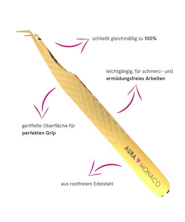 AURA Monaco Eyelash Tweezers - Premium Professional Lash Extension Tool for Precision - Buy Internationally - Buy Online on GoSupps.com