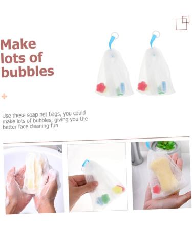 Healeved 4 Pcs Foaming Net Bubble Soap Cleaning Soap Face Cleansing Foam Maker Bar Soap Bag or White - Buy Online on GoSupps.com