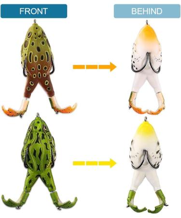 2-Piece Double Propeller Frog Lures - 9cm Soft Silicone Bait for Perch Trout & Pike Fishing - 360 Double Hook Tackle - Buy Online on GoSupps.com