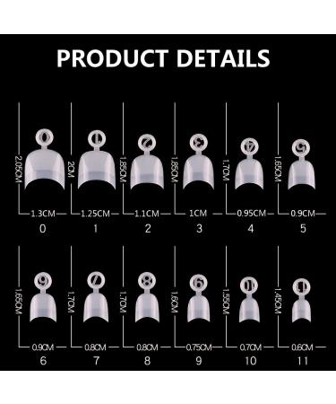 Bodya 600pcs French Nail Tips | Stiletto Acrylic Fake Nails - 12 Sizes for DIY Nail Art | Short Natural Look - Buy Online on GoSupps.com