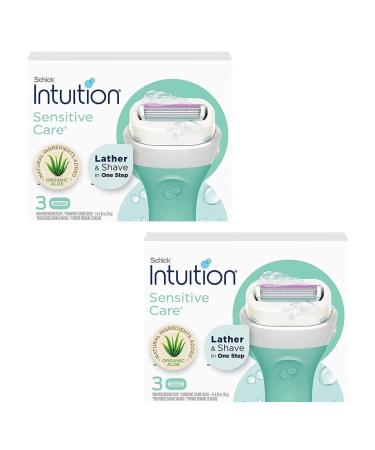 Schick Intuition Women Razor Refill Cartridges (Pack of 2) 6 Count, Sensitive(Aloe) Renewing Moisture (Sensitive x 2)