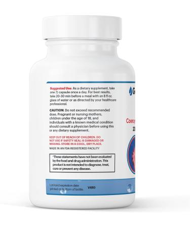 GenuinePurity - CoQ10 200mg Supplement - Antioxidant Support for Cellular Energy & Daily Wellness Liposomal Encapsulated Formula - Non-GMO & Gluten-Free - Buy Online on GoSupps.com