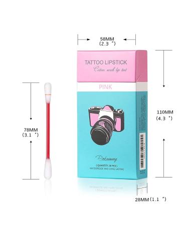Sinzelimin Women's Tattoo Lipstick Cotton Swab - 20 Pcs/Box, Long Lasting Matte Lip Gloss, Waterproof & Non-Stick, Easy to Carry - Multicolor - Buy Online on GoSupps.com