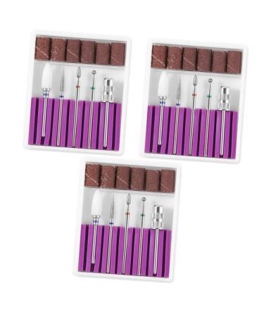 POPETPOP 3 Sets Nail Bits Nail Drill Tool Gel Polish Remover Drill Bit Manicure Drill Bits Cuticle Drill Bit Pedicure Bits Nail Polish Tools Nail Polish Accessories Purple Equipment Grid 6.5x5.5cmx3pcs Purplex3pcs