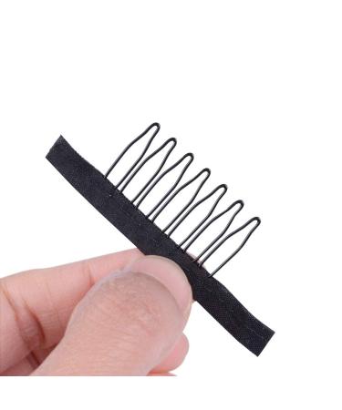 24pcs Black Wig Combs with 7-Teeth Steel Teeth for Wig Making & Hairpiece Caps - Wig Accessories Tools - Buy Online on GoSupps.com