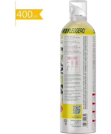  Italian Gourmet E.R. SPRAYLEGGERO Pack of 3 bottles of extra virgin olive oil flavored with lemon 400 ml thanks to the practical sprayer you can save up to 90% of the oil + 400 g gourmet Italian polpa - Buy Online on GoSupps.com