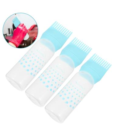 3-Pack Hair Oil Applicator Bottles | Root Applicator & Hair Coloring Brush | Blue 17x4.5cm - Buy Online on GoSupps.com