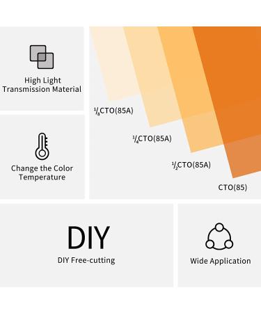 Meking 16x20 inches CTO Lighting Gels - Orange Color Correction Filters for Photography - Buy Online on GoSupps.com