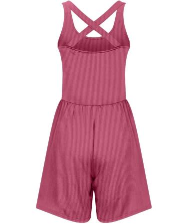 Women's Summer Short Jumpsuit - Sexy High Waist Romper with Sleeves & Circular Neckline | Y2K Aesthetic Playsuit - Perfect for Workouts - Available in Red XL - Buy Online on GoSupps.com