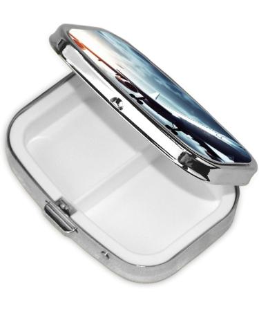 Airplane Printed Square Pill Box | Portable Travel Medicine Organiser | International Shipping - Buy Online on GoSupps.com