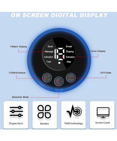 Portable Neck Massager - 8 Modes & 19 Intensities | USB Mini Cervical Massager for Muscle Pain Relief - Digital Display & Remote Control - Blue - Buy Online on GoSupps.com