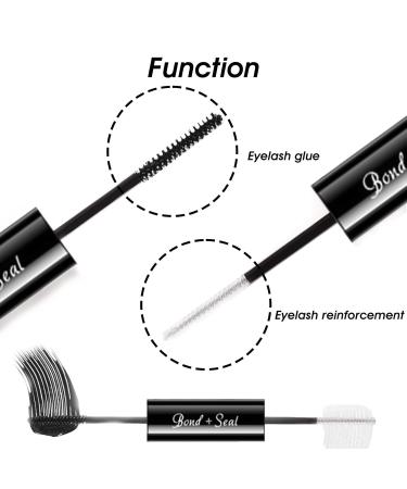FunnAura 2 in 1 Bond and Seal Lash Glue Waterproof Cluster Lash Glue Strong Hold 72 Hours with a Tweezers - Buy Online on GoSupps.com
