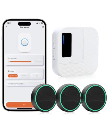 Daytee Daytech Katzlingel/dog door bell on cell phone wifi tuya smart litter bell touch waterproof doorbells for pets on the outside for pale training and communication 1 black 3