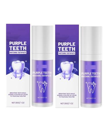 Purple Toothpaste Gradually Brightens Teeth for A Radiant Smile Delivers Lasting Fresh Breath and is Convenient for Daily Morning and Evening Use(2pcs)