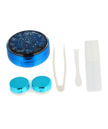 JECOMPRIS Accessories Contact Lens Case Eyes The Solution Travel Abs Storage Organizer Blue 7.5x3cm