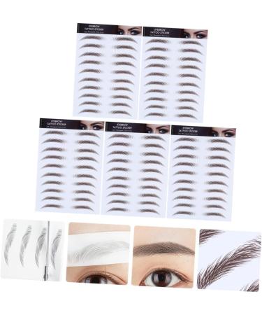 Balacoo 5pcs Eyebrow Stickers Black Stickers Fake Eyebrows Imitation Eyebrow Sticker 4d Shaping Plate 21x15cm Brown - Buy Online on GoSupps.com