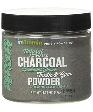 InVitamin Natural Whitening Activated Charcoal Powder for Teeth and Gums (Spearmint)