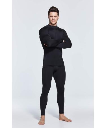 TSLA Men's Thermal Long Sleeve Compression Shirt Mock Neck Black Large - 1 or 2 Pack - Buy Online on GoSupps.com