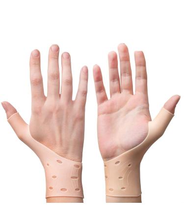 Breathable Gel Wrist Support Braces with Thumb Stabilizer for Right & Left Hand | Proven to Relieve Pain Including Arthritis Rheumatism Carpal Tunnel | Soft Comfortable & Light Weight
