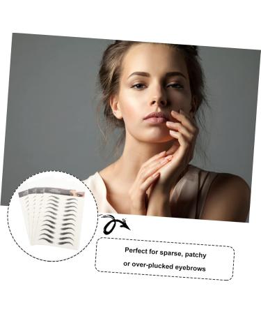 POPETPOP 4 Sheets Waterproof Eyebrow Stickers Tool Stickers Imitation Eyebrow Tattoos Makeup Brow Sticker 4d 21x14.8cm Black - Buy Online on GoSupps.com