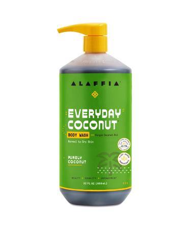 Alaffia Sensitive Skin Body Wash Pack  Everyday Coconut Body Wash for Men & Women  Natural Body Wash with Plant Based Ingredients  Coconut Oil  Coffee  Vitamin E  Purely Coconut  32 Fl Oz Coconut 32 Fl Oz (Pack of 1)