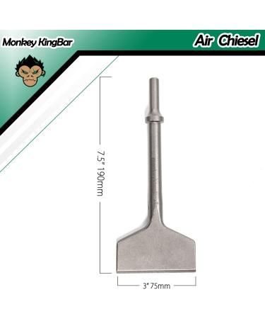 Monkey King Bar 3 x 7.5 Pneumatic Air Chisel with 0.41 Shank - Metalworking Accessories for Floor Scraping and Hammering - Buy Online on GoSupps.com