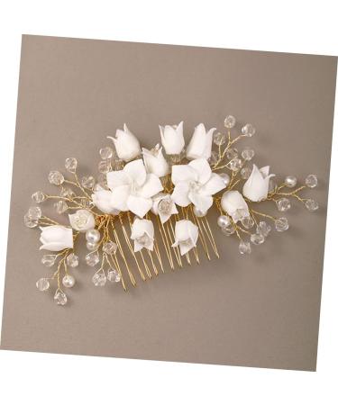 Ipetboom Wedding Hair Comb Bridal Hair Comb White Zinc Alloy Wedding Bride Wedding Hair Piece - Buy Online on GoSupps.com