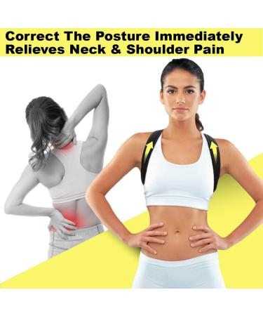 Posture Corrector for Men & Women - Adjustable Upper Back Brace for Neck Back & Shoulder Support - Universal Fit - Buy Online on GoSupps.com