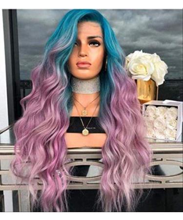 BGHJUE Wig Gradient Dyeing In The Long Straight Hair Micro-Curly Wigs