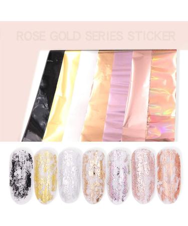 BornBeauty 7 Colors Rose Gold Nail Foils Starry Sky Glitter Transfer Stickers - Holographic Nail Art Tips - Buy Online on GoSupps.com