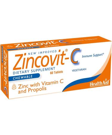 Health Aid Zincovit C - Zinc, Vitamin C & Propolis Supplement - 60 Tablets - Buy Online on GoSupps.com