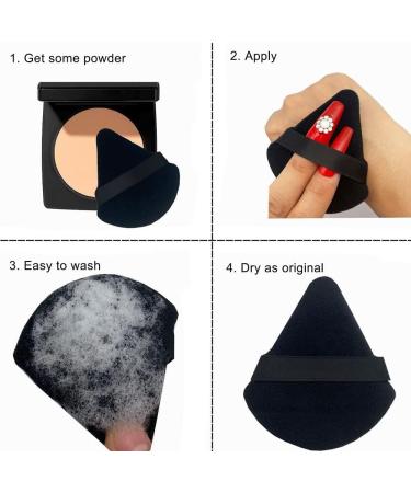 6 pieces of velvet triangle powder puff soft makeup powder puff used to mix and apply loose or compact powder makeup powder puff set makeup powder puff /72 (Color : Black skin) - Buy Online on GoSupps.com