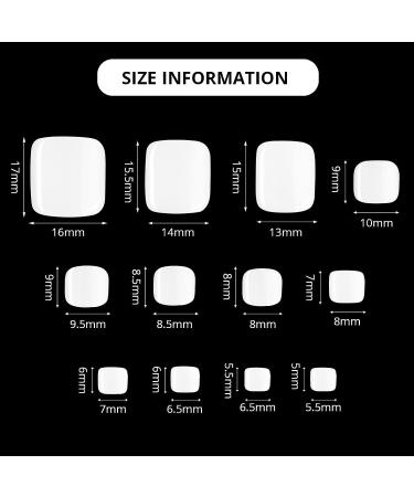48 Fake Toe Nails Matte White Full Cover | 12 Sizes Press On Acrylic Foot Nails - Nail Salon & DIY Nail Art - Buy Online on GoSupps.com
