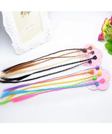 Buy 12 Colorful Hair Strands for Kids | Multi-colored Nylon Braided Extensions with Clips | Perfect for Parties & Decorations - Buy Online on GoSupps.com