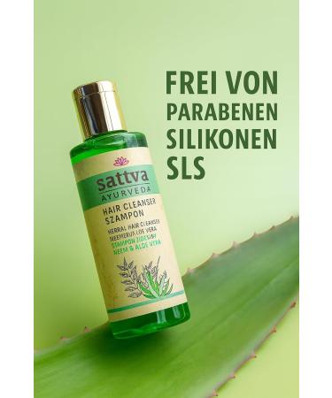  Sattva Ayurveda Sattva Ayurveda Neem & Aloe Vera Hair Shampoo 210ml Paraben Free SLS - Buy Online on GoSupps.com