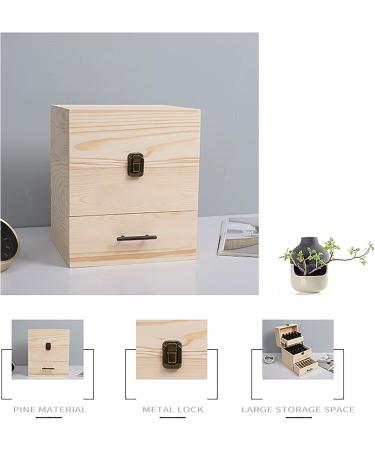Nenchengli 3-Layer Wood Essential Oil Box - 59 Grid Organizer Storage - Premium Essential Oil Packaging - Buy Online on GoSupps.com