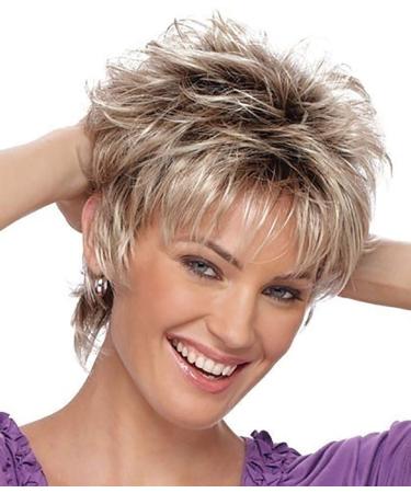 Waselia Lace Front Wig Short Short Natural Black Root Lace Front Wig Synthetic 30cm Brown (different sizes styles) Best gift for women wig for carnival halloween cosplay