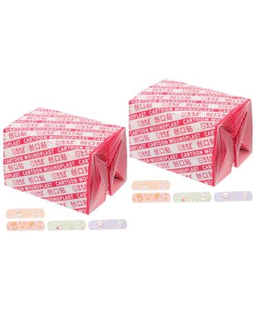 BESPORTBLE 4 Boxes Cartoon Kids Cartoon Bandages Fabric Repair Tape Adhesive Various Sizes Bandages for Wounds Medical Glue Cute Dressing Child