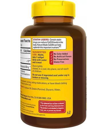 Buy Nature Made CoQ10 400mg - Heart Health Dietary Supplement 90 Softgels | 90 Day Supply - International Shipping Available - Buy Online on GoSupps.com