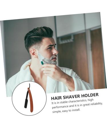 Magiclulu Manual Razor Holder Bracket - Professional Barber Tools for Clear Face & Beard - Red Sandalwood | 14.8x2.7x0.9cm - Buy Online on GoSupps.com