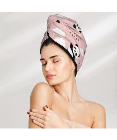 Super Absorbent Panda Flying Hair Towel Wrap - Microfiber Coral Velvet for Women | Quick Dry & Soft for Long Curly Thick Hair - Buy Online on GoSupps.com