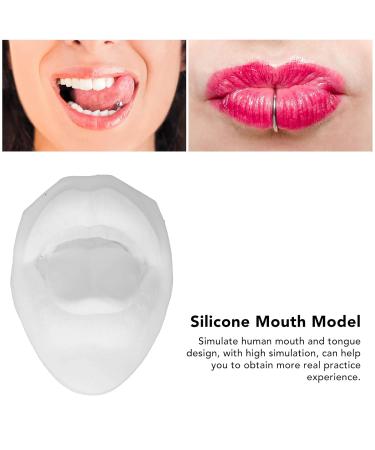 Tongue Puncture Practice Tool | 3D Silicone Mouth Model & Nail Display Set (White) - Buy Internationally - Buy Online on GoSupps.com