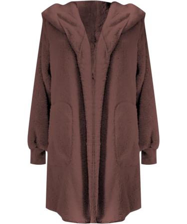 Hanxiulin Women's Fleece Jacket - Plush Long-Sleeved Stand-Up Collar Winter Coat - Cozy Quilted Bomber in Coffee #1 XL - Buy Online on GoSupps.com