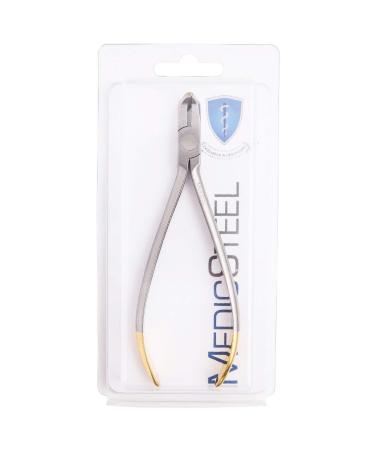 Medicsteel Universal Cut & Hold Distal End Cutter with TC Inserts - Premium Long Handle Orthodontic Pliers - Dental Wire Cutters Hold Braces Premium Stainless Steel - 6 inch (15 cm)