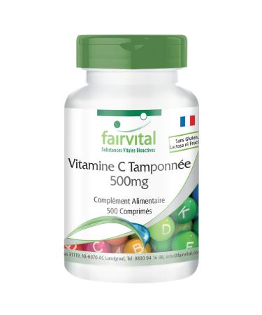 Fairvital | Vitamine C tamponn e 500mg - Boite pour 500 JOURS - Fortement dos - VEGAN - 500 Comprim s
