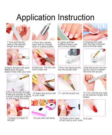 Professional Acrylic Nail Kit Set - 12 Glitter Acrylic Powder Kit with Tips, Decoration, and Tools - Perfect for DIY Nail Art - Ideal for Beginners - Buy Online on GoSupps.com