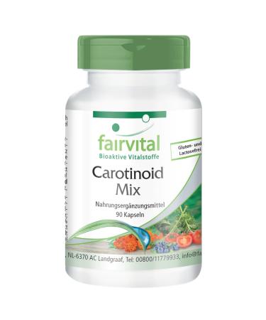 Fairvital | Carotenoid Mix - HIGH DOSE - VEGAN - 90 capsules - natural carotenoids with anthocyanins