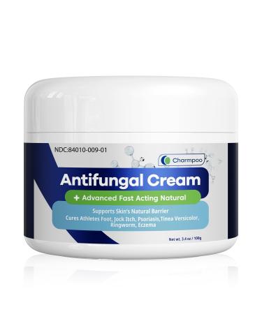 Antifungal Cream for Jock Itch: Anti Fungal Cream for Itchy Skin Relief Extra Strength - Ringworm Treatment for Humans - Athletes Foot Treatment for Feet 3.4 oz 100g White